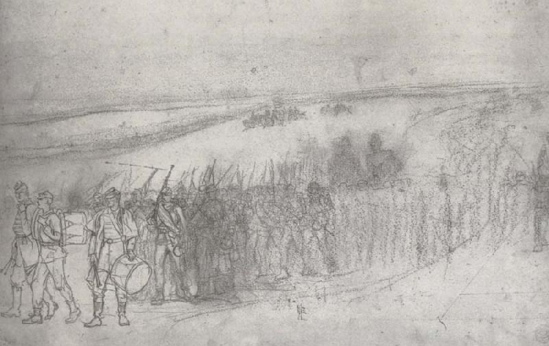 Winslow Homer Marching Infantry Column France oil painting art